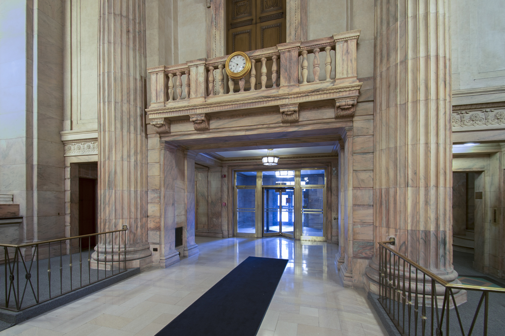 Interior of the bank in the New England Bldg. section of the Garfield Bldg just after PNC bank left.