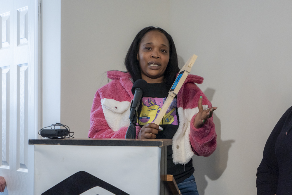 New homeowner Sierra at the Habitat for Humanity Home Dedication Ceremony on Grandview Ave