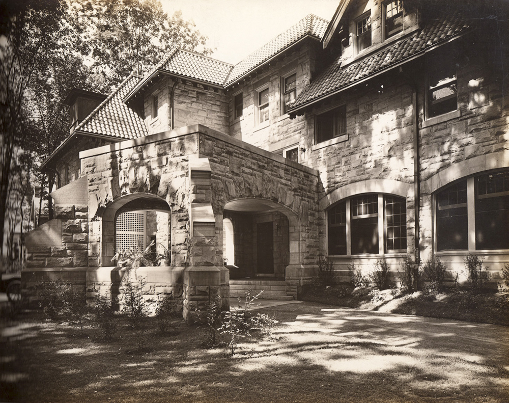 Once residence of Mr. J. R. Nutt in Cleveland Heights, Ohio  designed by Cleveland architect Harlen E. Shimmin by photographer C. T. Meacham