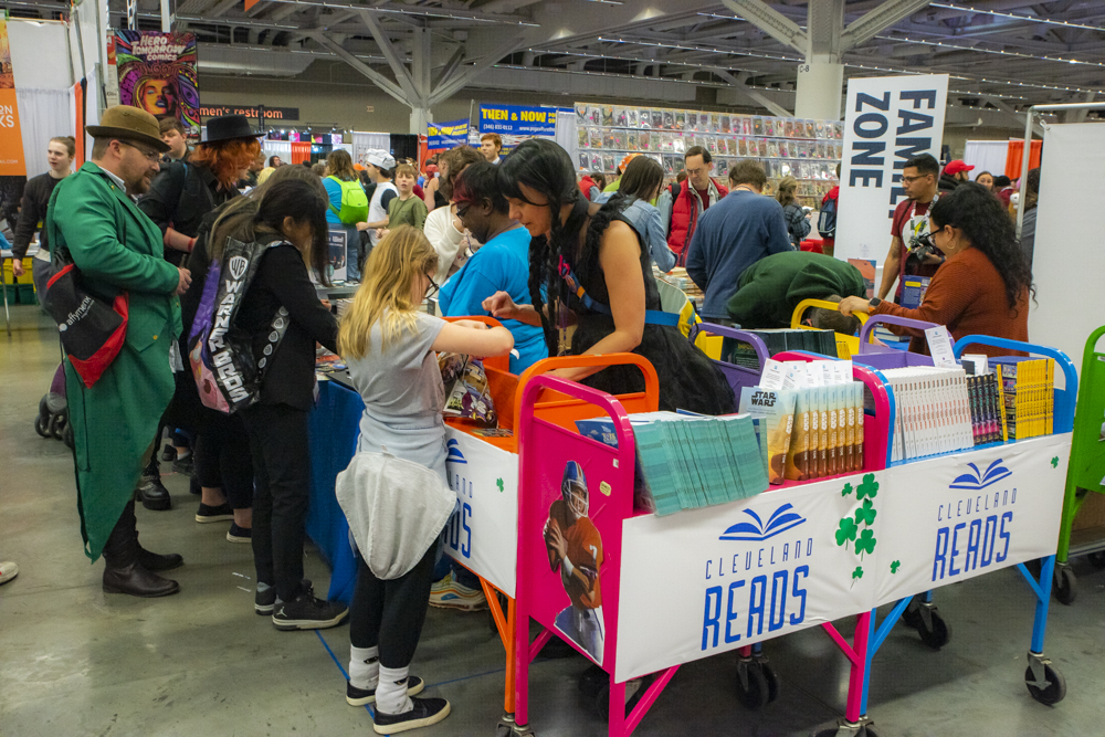 Cleveland Reads at the Cleveland Public Library booth at Fan Expo 2023