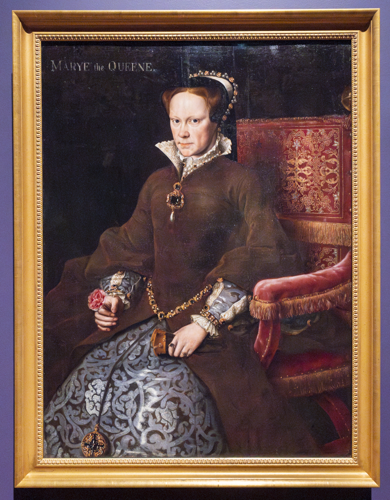 Mary I, 1554, the daughter of Henry VIII and Katherine of Aragon