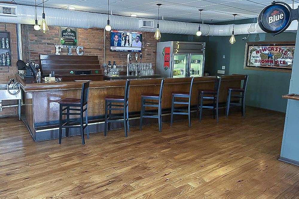 The banquet room at the Flat Iron Café