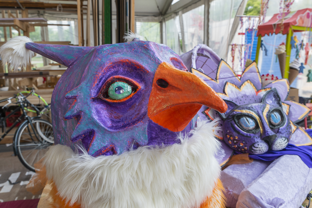 Inside the Parade the Circle artist tent