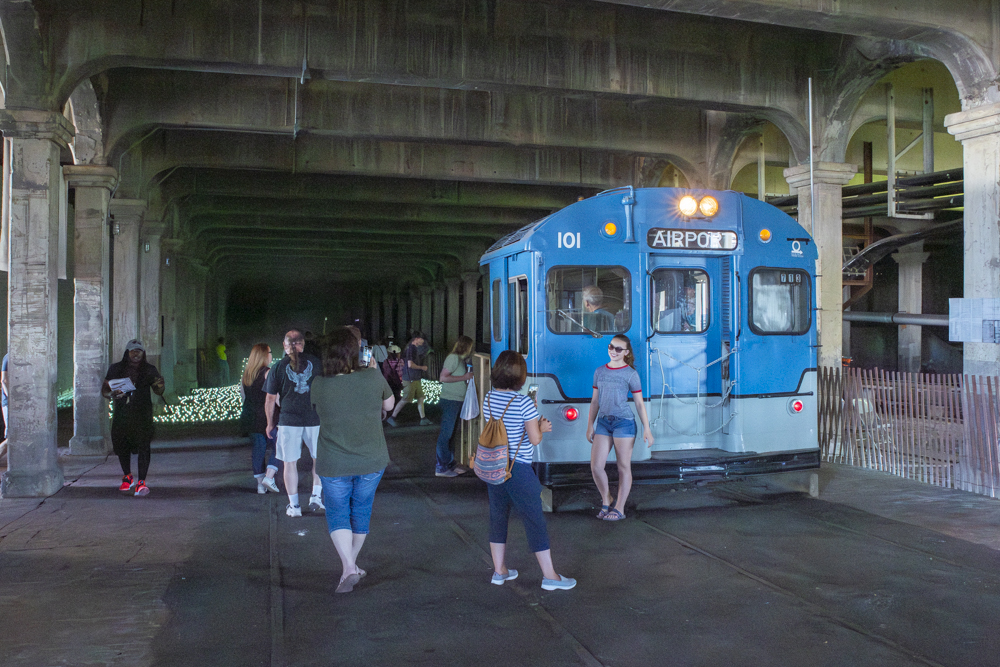 The underside of the Veterans Memorial Bridge (Detroit Superior Bridge)