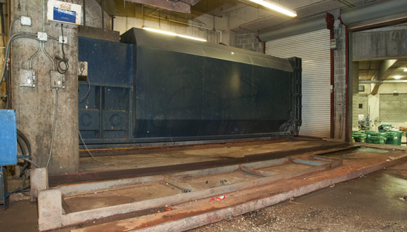 Trash bin where the mixed recyclables are collected