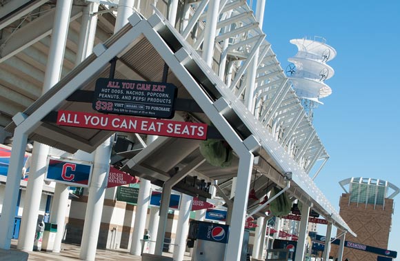 Progressive Field 42-panel solar pavilion