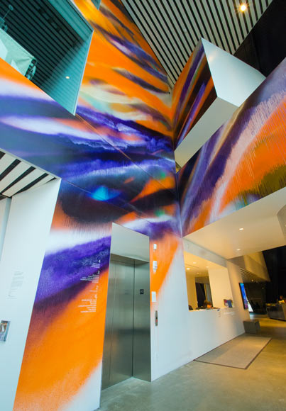 Katharina Grosse: Third Man Begins Digging Through Her Pockets exhibit at MOCA - Photo Bob Perkoski