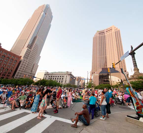 Cleveland Public Square during the July 4th Celebration