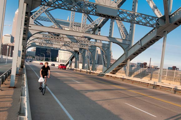 Bike Lane on the Detroit - Superior Bridge