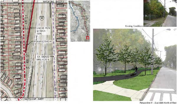 Red Line Greenway project - Downtown Connector Trail, Washington Reservation Metropark to E 9th St