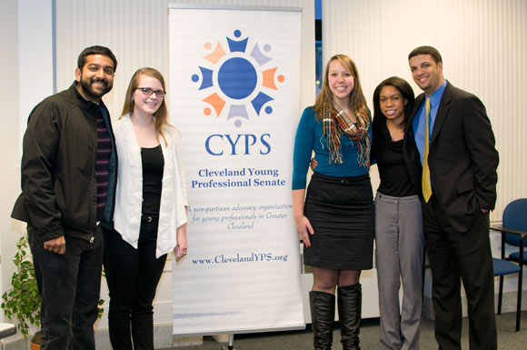 L-R: Aseem Garg (Treasurer), Lauren Wiant (Communications), Emily Bacha, (Parliamentarian), Bishara Addison (Vice President) and Will Tarter (President)