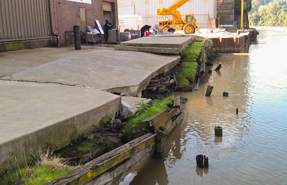The collapsing bulkheads before repair - Photo courtesy of Catanese Classic Seafood