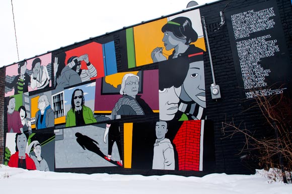 Mural behind Artrs Collinwood by J Kelly