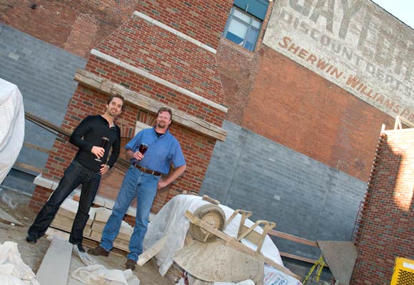 Sam McNulty and Andy Tveekrem back in September of 2010 when MGB was still under construction