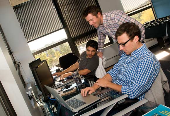 L-R: Marco DiDomenico, Ran O'Connell and Tim Downs of  sociagram