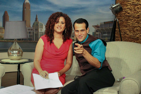 Myra Rosario with Kenny Santiago Marrero on  Latino Cleveland TV Show - courtesy of  WKYC Channel 3