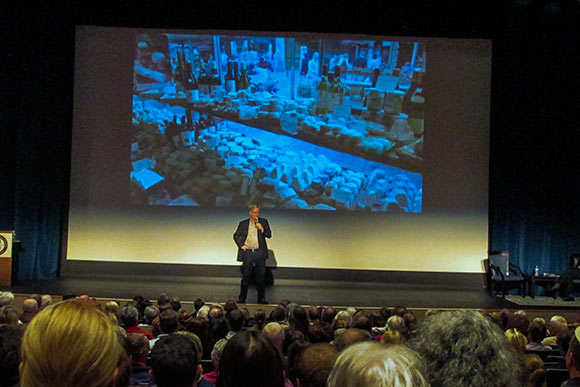 Rick Steves presenting his latest book at the Breen Center for the Performing Arts