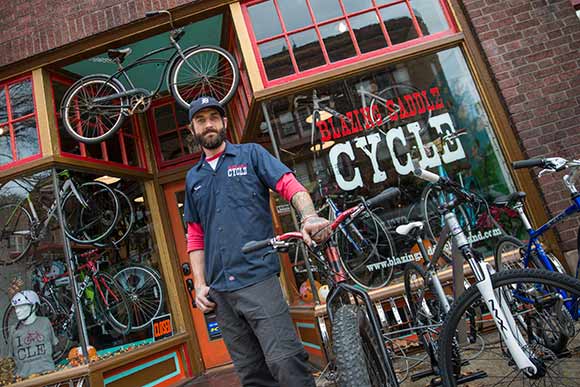Travis Peebles, co-owner of Blazing Saddle Cycle - east side location
