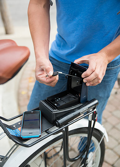 Use the key inside the lockbox to open the U-lock