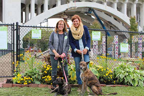 <span class="content-image-text">Eileen Ziegler and Ashley Shaw at the Downtown Dog Park</span>