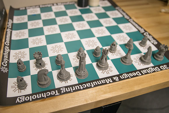 <span class="content-image-text">Chess Pieces printed at Tri-C's Unified Technologies Center at Tri-C</span>