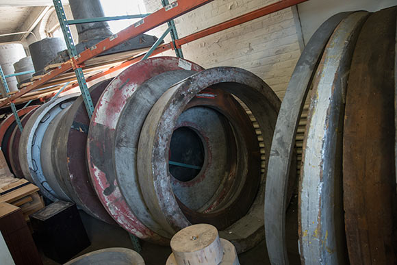 Old wooden sandcasting molds salvaged from the Taylor & Boggis Foundry Co. on E71st St
