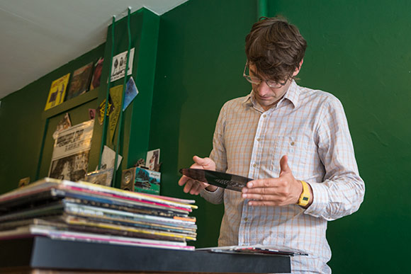 Steve Peffer of Hausfrau Record Shop