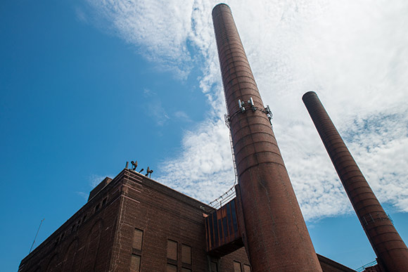 <span class="content-image-text">The towering smokestacks of Cleveland Thermal on Hamilton Ave</span>