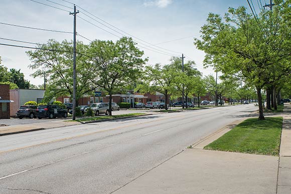 The commercial corridor on Lee near Chagrin