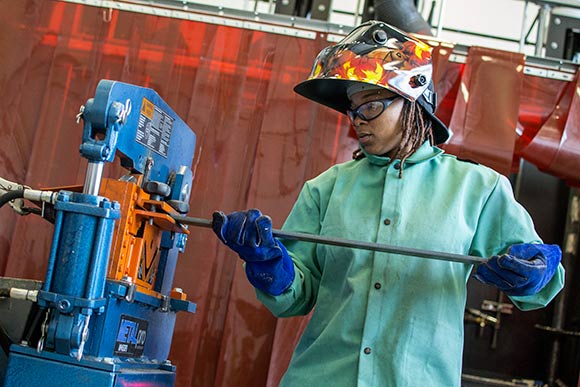 Welding training at Tri-C's Advanced Technology Training Center