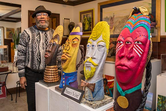 Master Artist and retired professor Ed Parker of Snickerfritz Cultural Workshop for the Arts