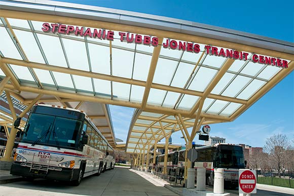 Stephanie Tubbs Jones Transit Center on the 55 bus route