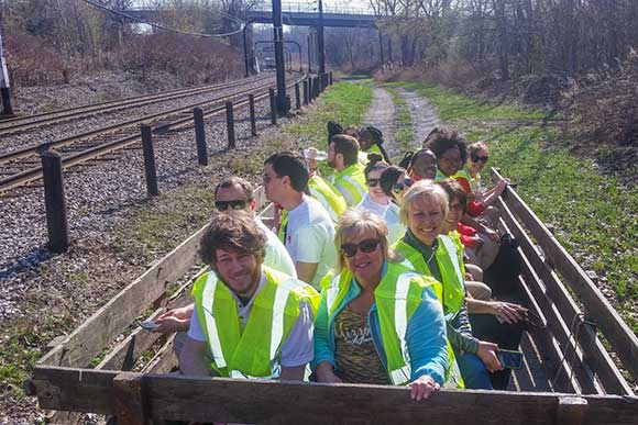 Hayride tour for high school volunteers and their parents