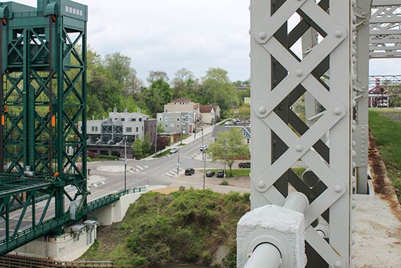View looking west from RTA railroad bridge
