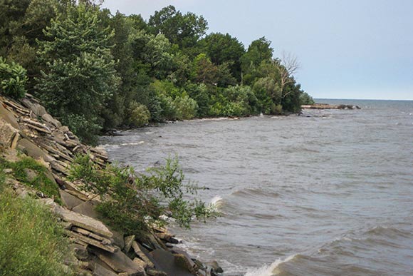 Current conditions of the four miles of  Lake Erie shoreline scheduled for improvement