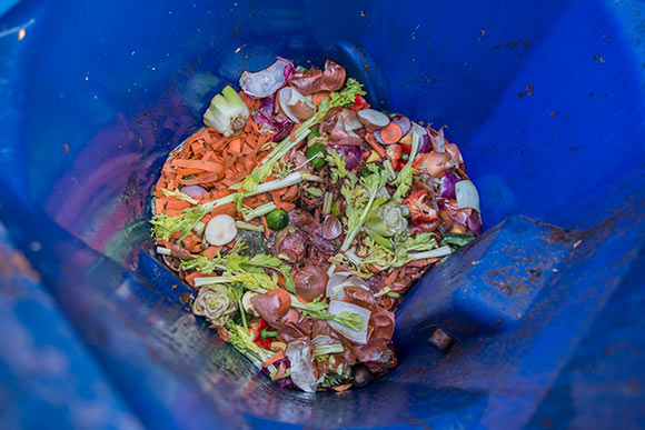 Food waste brought in for composting at CWRU's Squire Valleevue Farm