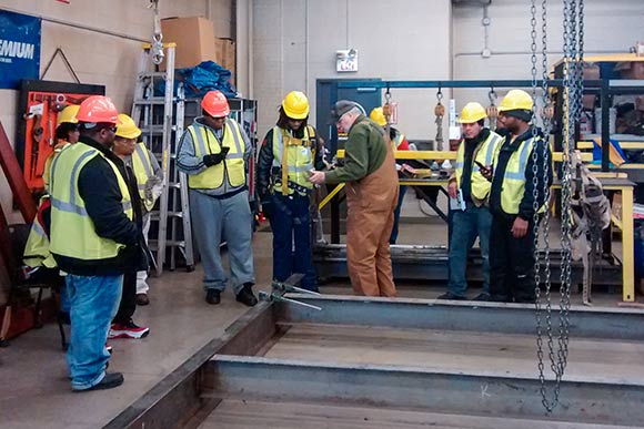 PAT class during a construction lab at the Iron Workers with Jeff Carlson