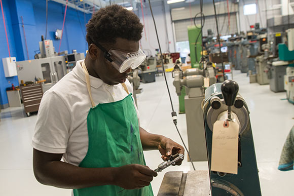 Max Hayes High School Machine Shop student Devonta Edmonds