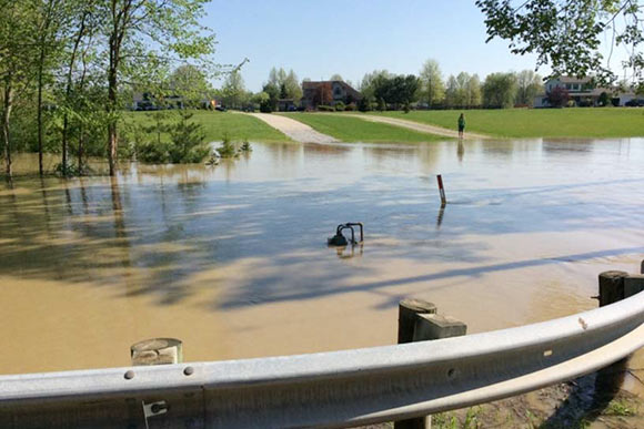 Road flooding on Sprage Rd part of the Rocky River watershed