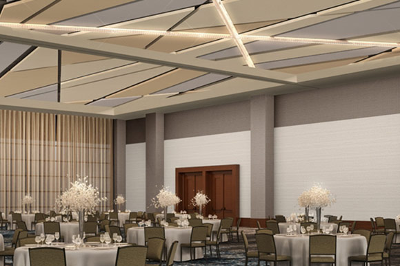 Ballroom rendering of the Hilton Cleveland Downtown