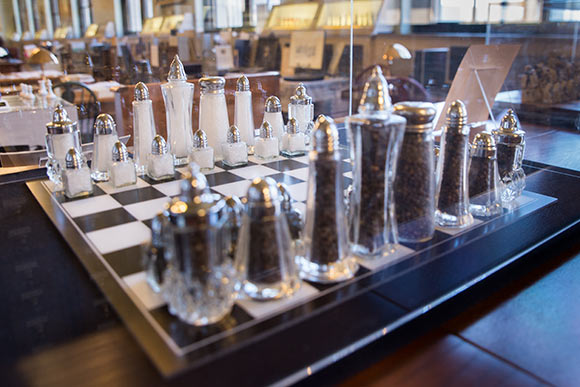 Salt & pepper shaker chess set part of The John G. White Collection of Chess