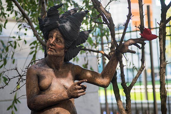 Migration is the sixth art installation at CPL's Eastman Reading Garden by artist Andréa Keys Connell