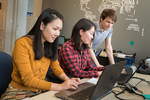 Yulei Wang,  Queenie Lam and Cal Al-Dhubaib of Triple Analytics