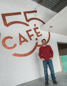 <span class="content-image-text">Rick Semersky at Cafe 55</span>