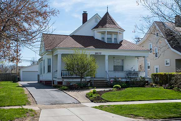 1930s bungalow on Chelton with colonial detailing at front porch