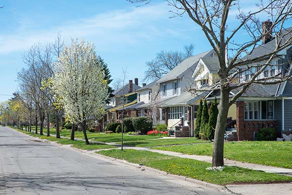 Ludgate Road exemplifies the neighborhood vibe with its sidewalks and front porches