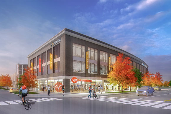 View at Warrensville Center & Farnsleigh looking southwest