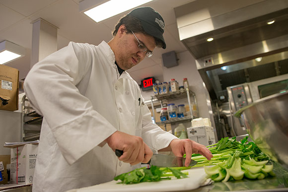 Michael Gladyszewski - trainee in the Vocational Training Center program at Cornucopia's state-of-the-art commercial kitchen