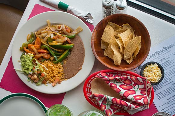 The house fajitas at Villa Y Zapata
