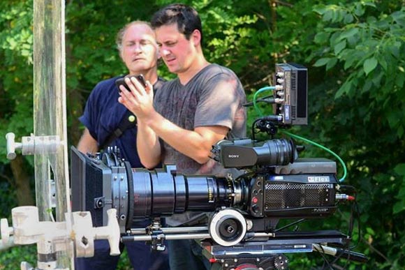 Filmmaker Robert Ruggeri on the set of Kings of Summer